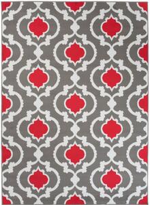Makro Abra Kusový koberec moderní MAYA Z985A šedý červený Rozměr: 160x230 cm
