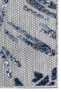 Makro Abra Moderní kusový koberec AVENTURA EC66A Listy palem šedý modrý Rozměr: 80x200 cm