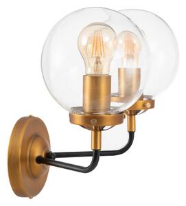 BigBuy Home Nástěnná lampa 33 x 23,5 x 32,5 cm Sklo Zlatá Kov