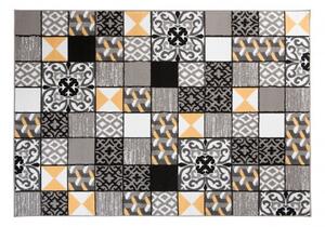 Makro Abra Kusový koberec moderní MAYA Z906A Patchwork šedý žlutý Rozměr: 160x230 cm