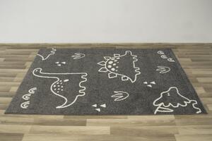 Makro Abra Dětský kusový koberec Emily Kids 5859A Dinosauři Šedý Rozměr: 200x290 cm