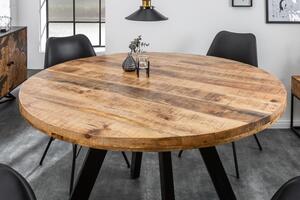 Kulatý jídelní stůl IRON CRAFT 120 CM přírodní masiv mango Nábytek | Jídelní prostory | Jídelní stoly | Kulaté