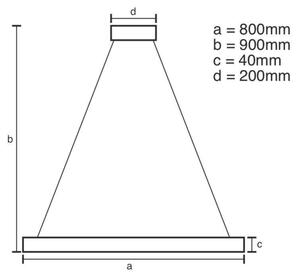 LED Stmívatelný lustr na lanku LED/55W/230V 3000-6500K + dálkové ovládání