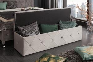 Lavice CHESTERFIELD 140 CM stříbrnošedá s úložným prostorem Nábytek | Doplňkový nábytek | Pokojové lavice