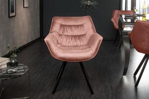 Židlo-křeslo DUTCH COMFORT tmavě růžové samet skladem
