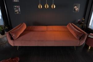 Pohovka DIVANI 215 CM sametově růžová rozkládací Nábytek | Obývací pokoj | Sedací soupravy a pohovky | Pohovky | Všechny pohovky
