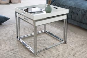 2SET odkládací stolek ELEMENTS bílý Nábytek | Doplňkový nábytek | Odkládací stolky