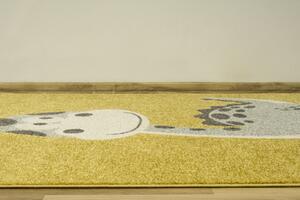 Makro Abra Dětský kusový koberec Emily Kids 5860D Dinosaurus Hořčicový Žlutý Rozměr: 140x190 cm