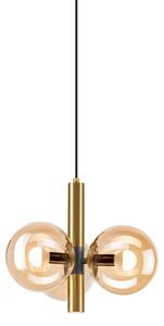 Lustr na lanku ROLLO 3xE14/5W/230V zlatá/kouřová béžová