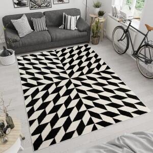 Makro Abra Moderní kusový koberec MAROKO T419B černý bílý Rozměr: 160x220 cm