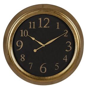 BigBuy Home Nástěnné hodiny Černý Zlatá PVC Sklo Železo Dřevo MDF 47 x 5,5 x 47 cm