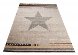 Makro Abra Moderní kusový koberec MAROKO L916B Hvězda béžový Rozměr: 120x170 cm