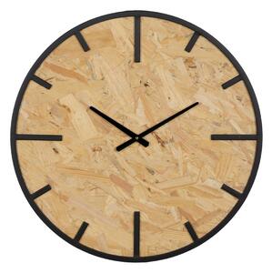 BigBuy Home Nástěnné hodiny Černý Přírodní PVC Železo Dřevo MDF 60 x 4,5 x 60 cm