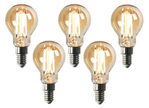 Sada 5 ks Smart E14 stmívatelná v Kelvinech LED lampa P45 goldline 4,9W 470 lm 1800-4000K