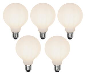 Sada 5 ks E27 3-stupňová stmívatelná LED lampa G95 matné sklo 5W 550 lm 2700K