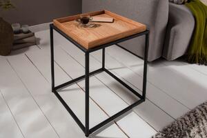 Odkládací stolek s podnosem ELEMENTS 40 CM dubová dýha Nábytek | Doplňkový nábytek | Odkládací stolky