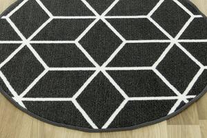 Makro Abra Kulatý koberec Cubes 29 protiskluzový černý / bílý Rozměr: průměr 67 cm