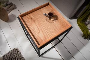 Odkládací stolek s podnosem ELEMENTS 40 CM dubová dýha Nábytek | Doplňkový nábytek | Odkládací stolky