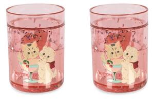 Dětské třpytivé kelímky Rose Cat – set 2 ks