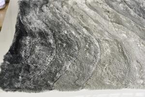 Makro Abra Kusový koberec Shaggy TODA 3D Šedý Stříbrný Rozměr: 160x220 cm