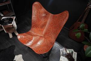 Židlo-křeslo BUTTERFLY LIGHT BROWN pravá kůže Nábytek | Obývací pokoj | Křesla | Všechna křesla