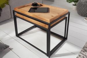 2SET odkládací-konferenční stolek ELEMENTS 60 CM dubová dýha Nábytek | Doplňkový nábytek | Odkládací stolky