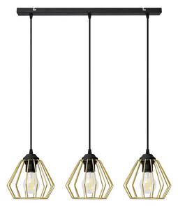 Lustr na lanku AGAT 3xE27/15W/230V zlatá/černá