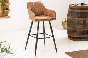 Barová židle TURIN vintage hnědá mikrovlákno Nábytek | Jídelní prostory | Barové židle