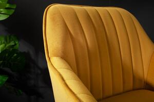 Barová židle TURIN tmavě žlutá samet skladem