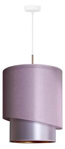 Duolla - Lustr na lanku PARIS 1xE27/15W/230V pr. 40 cm růžová/stříbrná/měděná