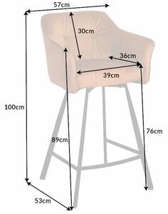 Barová židle LOFT 100 CM tmavě žlutá samet Nábytek | Jídelní prostory | Barové židle