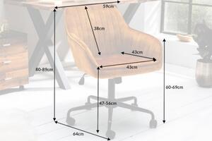 Pracovní židle TURIN tmavě žlutá samet Nábytek | Kancelářský nábytek | Židle