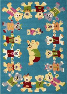Dětský kusový koberec Agnella Funky Rob Tyrkysový Rozměr: 80x120 cm