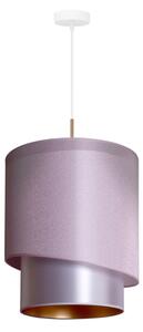 Duolla - Lustr na lanku PARIS 1xE27/15W/230V pr. 40 cm růžová/stříbrná/měděná
