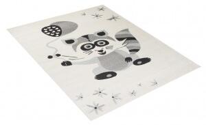 Makro Abra Dětský kusový koberec HAPPY H321A Medvídek bílý šedý Rozměr: 80x150 cm