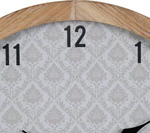 BigBuy Home Nástěnné hodiny Bílý Přírodní Dřevo Sklo 60 x 60 x 6,5 cm