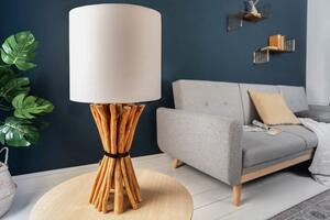 Stolní lampa EUPHORIA 56 CM béžová masiv longanské dřevo Svítidla | Stolní