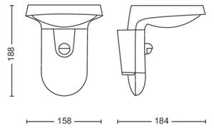 Philips - LED Venkovní nástěnné svítidlo se senzorem TYLA LED/9W/230V 2700K IP44