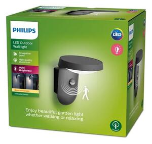 Philips - LED Venkovní nástěnné svítidlo se senzorem TYLA LED/9W/230V 2700K IP44