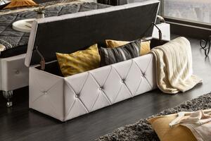 Lavice CHESTERFIELD 140 CM bílá s úložným prostorem Nábytek | Doplňkový nábytek | Pokojové lavice