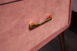 Noční stolek FAMOUS 42 CM tmavě růžový samet Nábytek | Ložnice | Noční stolky