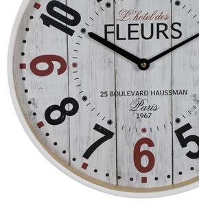 BigBuy Home Nástěnné hodiny Bílý Dřevo Sklo 40 x 40 x 4,5 cm