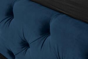 Tmavě modrá sametová postel Paris 160x200 cm