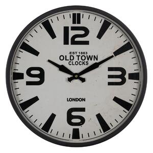 3198 Nástěnné hodiny Bílý Černý Železo 46 x 46 x 6 cm