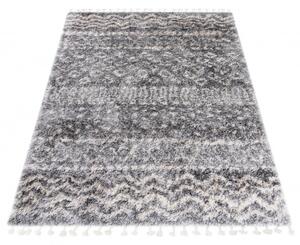 Makro Abra Kusový koberec Shaggy AZTEC FA60A Šedý Rozměr: 80x150 cm