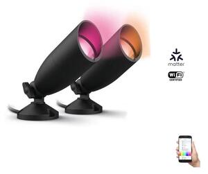 WiZ -SADA 2x LED RGBW Stmívatelné venkovní svítidlo SPOT LED/10W/230V IP65 Wi-Fi