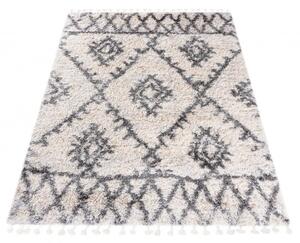 Makro Abra Kusový koberec Shaggy AZTEC DC55D Krémový Rozměr: 200x300 cm