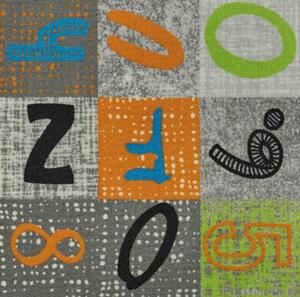 JUTEX DĚTSKÝ METRÁŽOVÝ KOBEREC ALPHABET 150 BARVA: Šedá, ŠÍŘKA: 4 m
