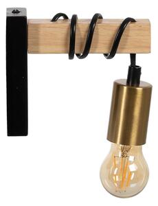 BigBuy Home Nástěnná lampa Černý Béžový Dřevo Železo A 220-240 V 15 x 5 x 12 cm