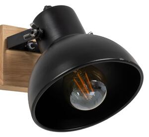 BigBuy Home Nástěnná lampa Černý Béžový Dřevo Železo 220-240 V 21 x 14 x 17 cm